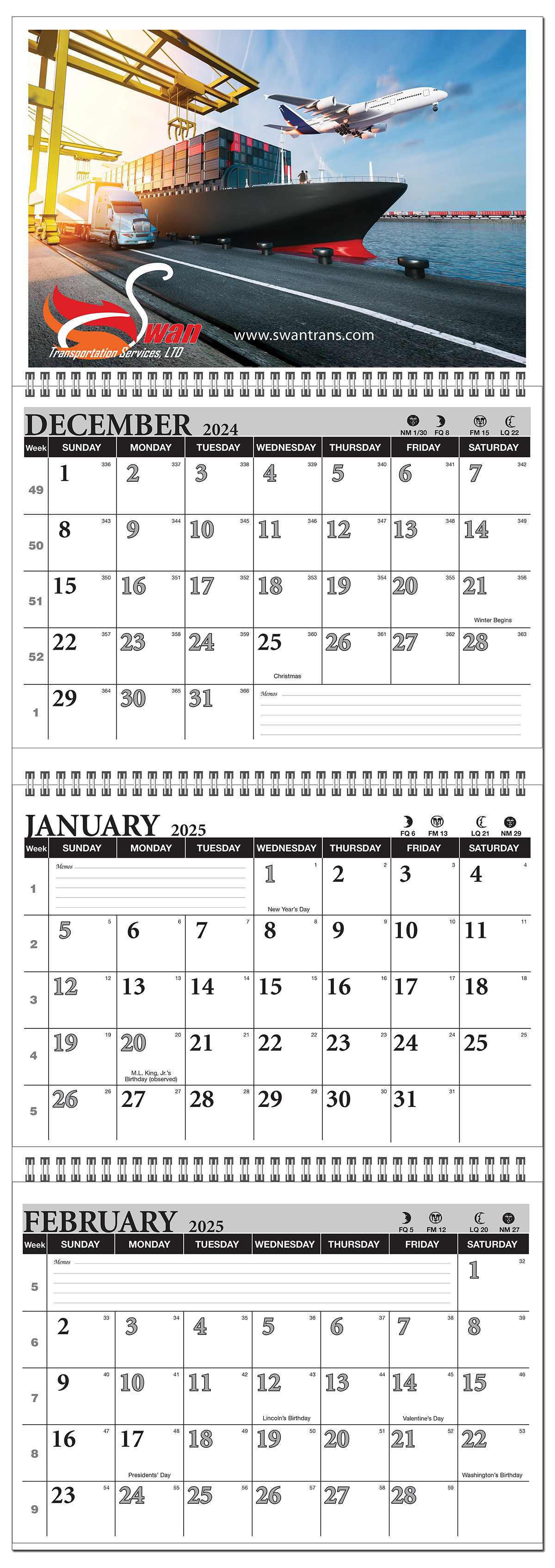 3 Month View Calendar Design (Four Panel) Calendar Company