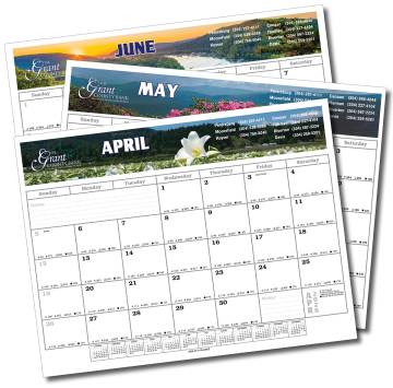 12 Different Full Color Pages - Full Size Desk Blotter Calendar 22" X 17.25"