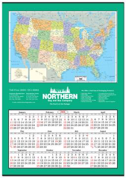 Jumbo United States Map Wall Calendar