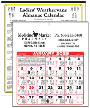 Ladies' Weathervane Almanac Calendar