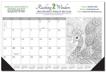 Adult Coloring Desk Blotter Calendar