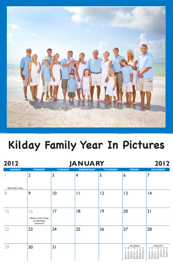 Family Birthday Calendar PERSONALIZED Calendar Company